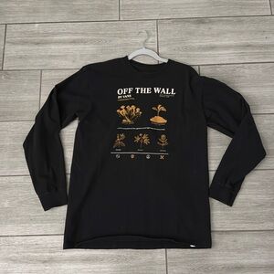Vans Off the Wall Long Sleeve Yard-work Graphic Black Long Sleeve Tee Large